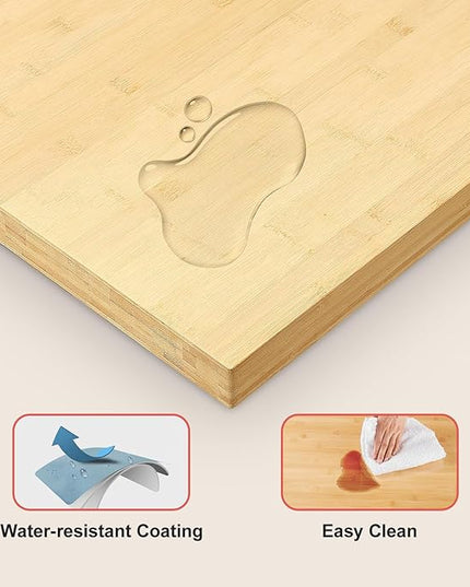 VEVOR Bamboo Table Top, 70.9" x 29" x 1.5", 330 lbs Load Capacity, Universal Solid One-Piece Bamboo Desktop for Height Adjustable Electric Standing Desk Frame, Rectangular Countertop for Home & Office - LeafyLoom