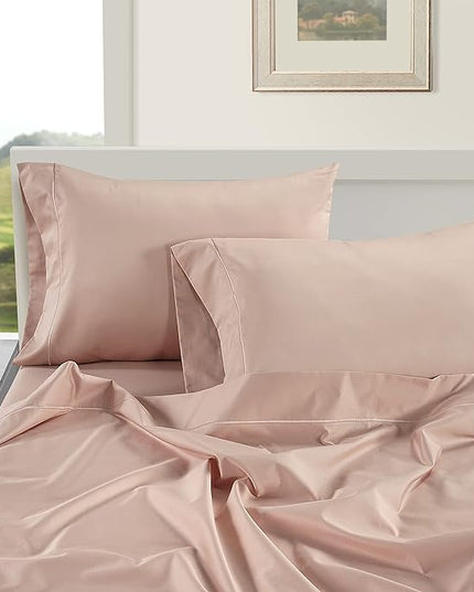LANE LINEN 100% Egyptian Cotton Bed Sheets - 1000 Thread Count 3-Piece Twin XL Set Long Staple Bedding Sateen Weave Luxury Hotel Fits Upto 16" Mattress Sepia Rose - LeafyLoom