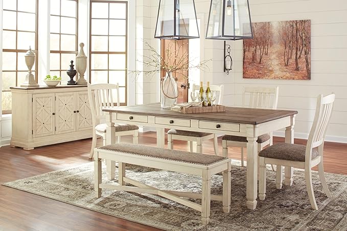 Signature Design by Ashley Bolanburg 20" Upholstered Dining Room Chair, Set of 2, Antique White - LeafyLoom