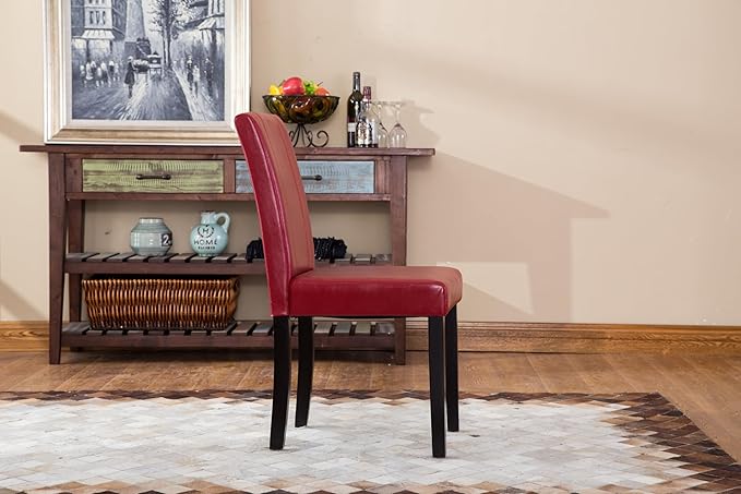 NicBex Haerin-SD-00162-LWJ Dining Chairs, 21"x16.5"x35.5", Red - LeafyLoom