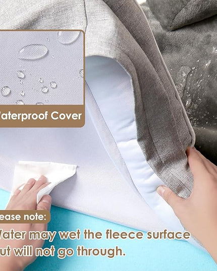 EHEYCIGA Orthopedic Dog Beds Large Sized Dog, Waterproof Memory Foam Pet Bed with Sides, Non-Slip Bottom Large Pet Bed with Washable Removable Cover, Grey EHEYCIGA