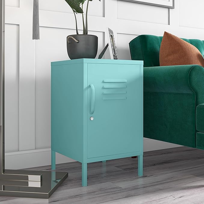 Novogratz Cache Metal Locker, Mint End Table - LeafyLoom