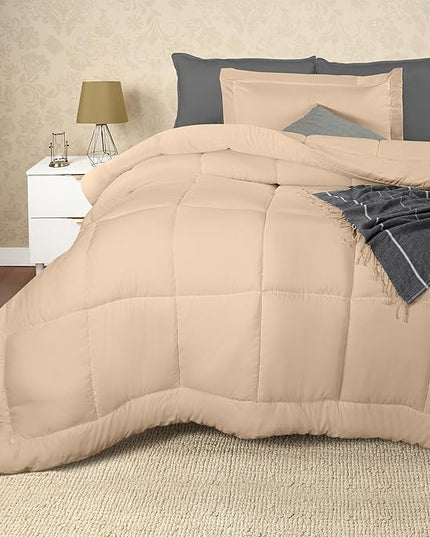 Utopia Bedding Twin Comforter Set Kids with 1 Pillow Sham, Bedding Comforter Sets, Down Alternative Beige Comforter, Soft and Comfortable, Machine Washable - LeafyLoom