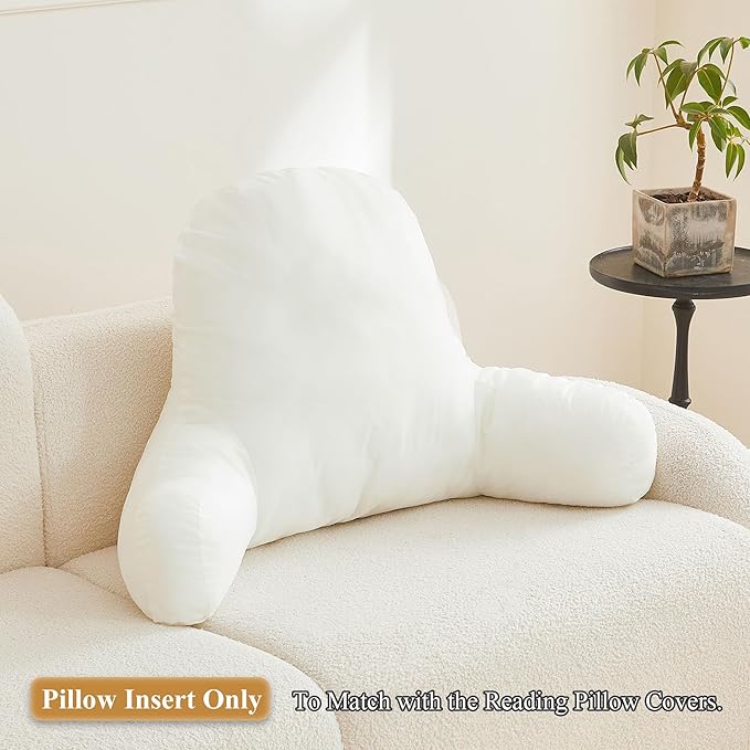 XeGe Reading Pillow Filling (No Cover), Fluffy Backrest Pillow Filler for Bed Sitting Up, Adults Kids Sit Up Back Support Pillow Insert with Arms for Couch Chair Car Home Decoration, Shredded Foam - LeafyLoom