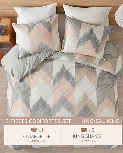 INK+IVY Alpine Comforter Mini Set, King/Cal King, Blush - LeafyLoom
