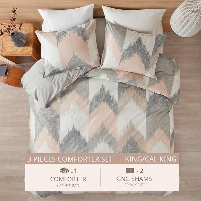 INK+IVY Alpine Comforter Mini Set, King/Cal King, Blush - LeafyLoom
