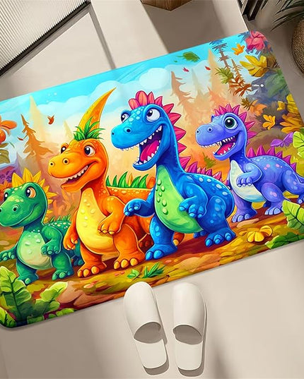 Dinosaur Rug for Boys Room - Colorful Cute Dino Rug for Room Kids Carpet for Bedroom Boys Bedroom Rug Cartoon Dinosaur Rug Cute Dinosaur Rugs for Boys Bedroom,2'×3' - LeafyLoom