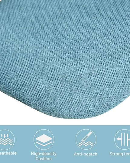 FurnitureR Kids Desk Chair, Small Mid Back Adjustable Swivel Computer Task Study Chair for Student, Fabric Armless Cute Rolling Children Office Chair, Light Blue - LeafyLoom