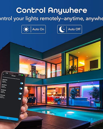 Geeni Smart Light Bulbs - Color Changing & Tunable White, Dimmable, Works with Alexa & Google Home, 2.4 GHz WiFi, A19, 800 lm, 4 Pack Geeni