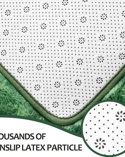 5x8 Large Area Rugs for Living Room, Super Soft Fluffy Modern Bedroom Rug, Tie-Dyed Green Indoor Shag Fuzzy Carpets for Girls Kids Nursery Room Home Decor - LeafyLoom