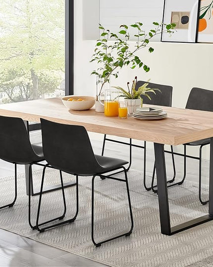 NicBex Retro Side Chair Dining Chair with Metal Legs for Kitchen, Living, Dining Room, Set of 2, (Grey Color) (A-GE17015-USSU014) - LeafyLoom