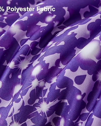 PERFEMET Blue Purple Girls Twin Comforter Set with Sheets, 6Pcs Glitter Tie Dye Rainbow Kids Girls Bedding Sets, Sparkle Gradient Ombre Bed in A Bag for Bedroom Decor - LeafyLoom