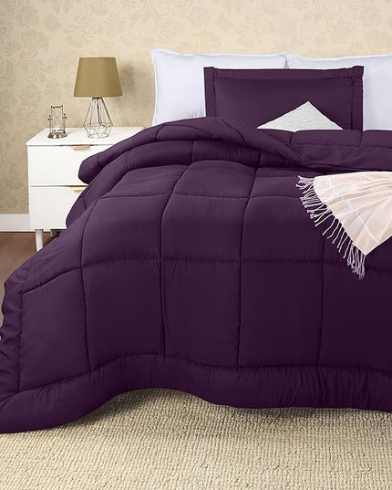 Utopia Bedding Twin Comforter Set Kids with 1 Pillow Sham, Bedding Comforter Sets, Down Alternative Plum/Purple Comforter, Soft and Comfortable, Machine Washable - LeafyLoom