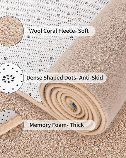 Area Rugs for Bedroom Living Room, 6x9 Ivory Super Soft Comfy Thickened Memory-Foam Indoor Carpets, Modern Aesthetic Minimalist Carpet for Boys Girls Adults Apartment Nursery Home Décor - LeafyLoom