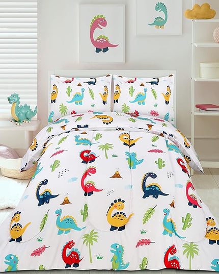 Utopia Bedding All Season Dinosaur Comforter Set with 2 Pillow Cases, 3 Piece Soft Brushed Microfiber Kids Bedding Set for Boys/Girls, Machine Washable (Twin) - LeafyLoom