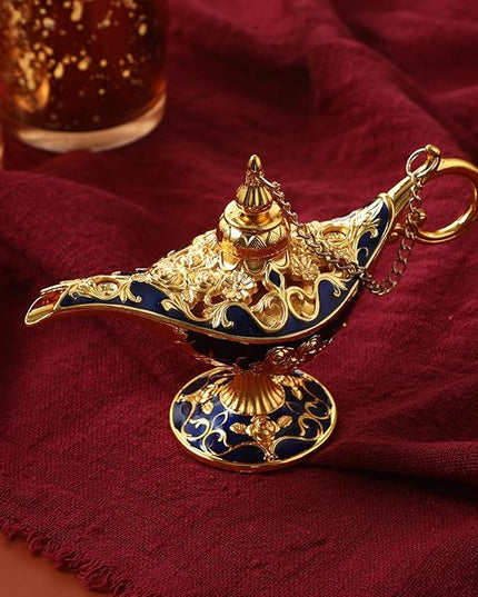 6 Pieces Magic Lamp Halloween Vintage Legend Lamp Wishing Light Costume Lamp Classic Costume Props Lamp Tabletop Decoration for Arabian Costume Props Home Party Birthday Wedding Delicate Gift (Blue) - LeafyLoom