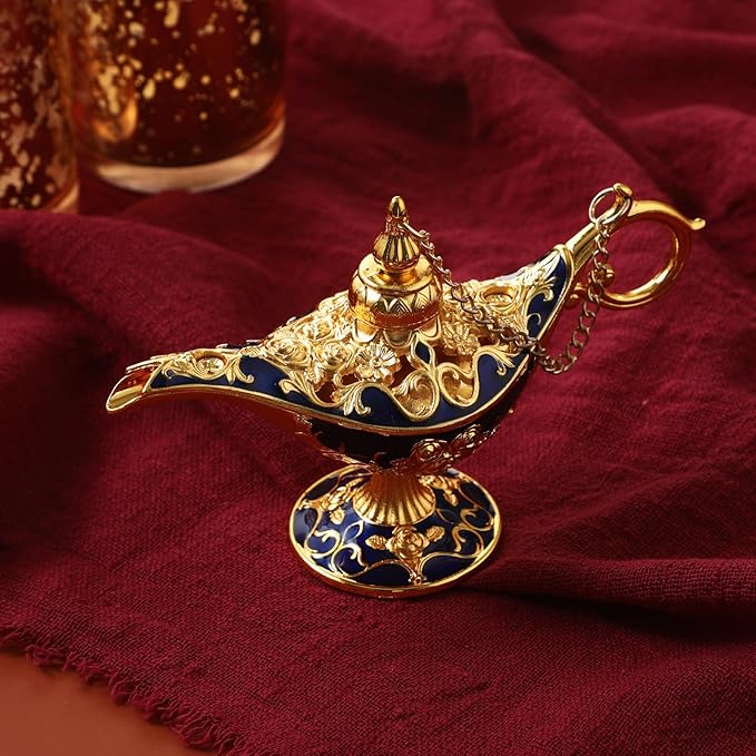 6 Pieces Magic Lamp Halloween Vintage Legend Lamp Wishing Light Costume Lamp Classic Costume Props Lamp Tabletop Decoration for Arabian Costume Props Home Party Birthday Wedding Delicate Gift (Blue) - LeafyLoom