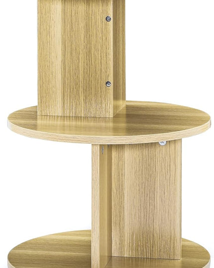 ECYIL Double Layered Independent Storage Rack, Full Circular Color Blocking Bookshelf, Suitable for Home, Office, Living Room, etc (nature) - LeafyLoom