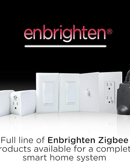 Enbrighten Zigbee Smart Light Switch, QuickFit & SimpleWire, Pairs Directly with Echo Show 10, Echo Studio, Eero Pro 6, Alexa & Google Assistant, Smart Light Switch, 43078 Enbrighten
