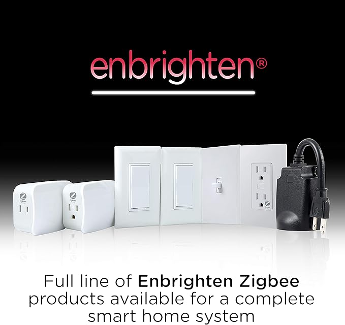 Enbrighten Zigbee Smart Light Switch, QuickFit & SimpleWire, Pairs Directly with Echo Show 10, Echo Studio, Eero Pro 6, Alexa & Google Assistant, Smart Light Switch, 43078 Enbrighten