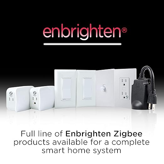 Enbrighten Zigbee Dimmer, QuickFit & SimpleWire, Pairs Directly with Echo Studio/Show 10/Plus 1st & 2nd Gen, Works WIth Alexa, Google Assistant, White & Light Almond, Smart Light Switch, 43080 Enbrighten