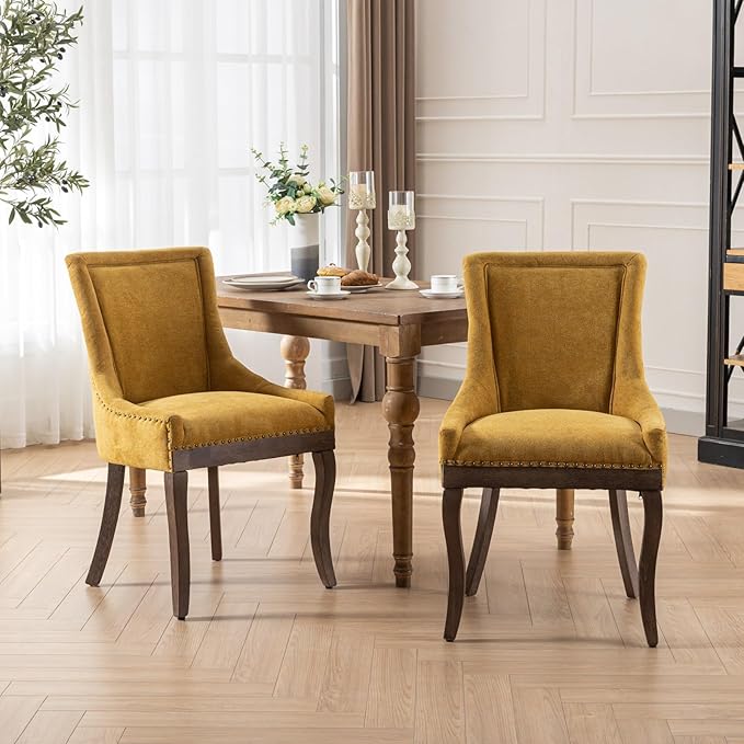 NicBex Haerin-SD-00088-LWJ Dining Chairs, 22.8"x20.8"x35.4", Golden - LeafyLoom
