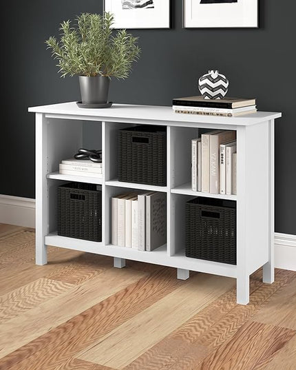 Bush Furniture Broadview 6 Cube Organizer in Pure White - LeafyLoom