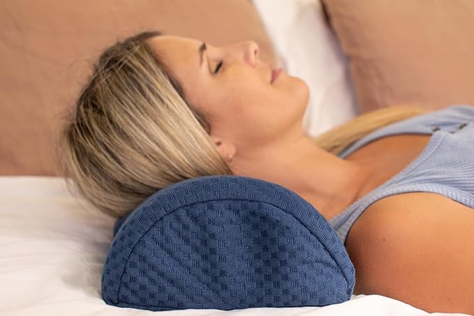 Carex Memory Foam Lumbar Pillow and Leg Pillow - Half Moon Pillow For Lower Back, Knee - Bolster Pillow For Legs - LeafyLoom