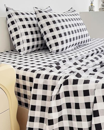 7 Piece Kids Panda Comforter Set Twin Size - Black White Cute Panda Bedding Set Bed in A Bag for Girls Boys Teens - Soft Comfortable Machine Washable Bed Set - LeafyLoom