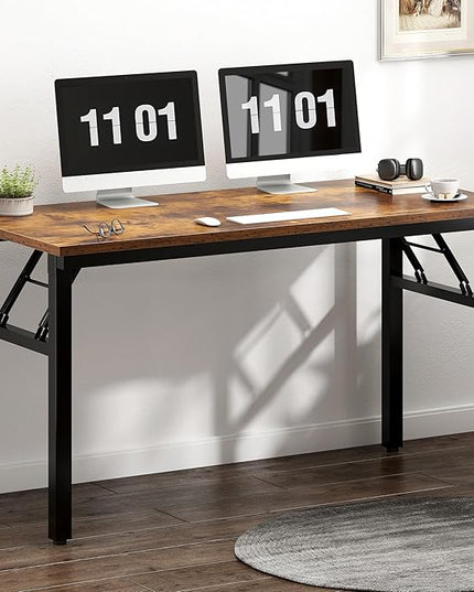 Need 47 inches Computer Desk Office Desk Folding Table with BIFMA Certification Computer Table Workstation, Rustic Brown AC5FB-120 - LeafyLoom
