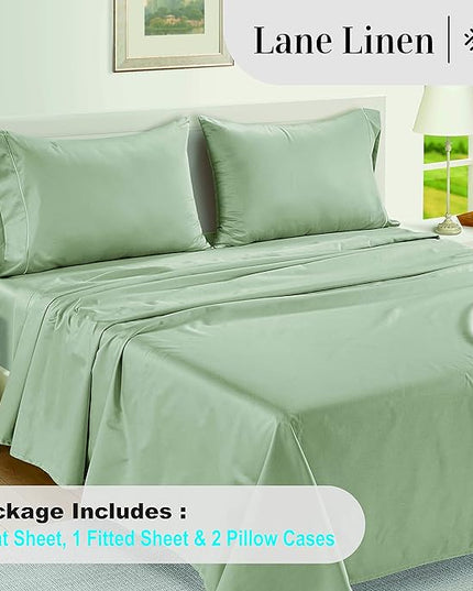 LANE LINEN Luxury 100% Egyptian Cotton Bed Sheets - 1000 Thread Count 4-Piece Mineral Queen Set Bedding Sateen Weave 16" Deep Pocket (Fits Upto 17" Mattress) - LeafyLoom