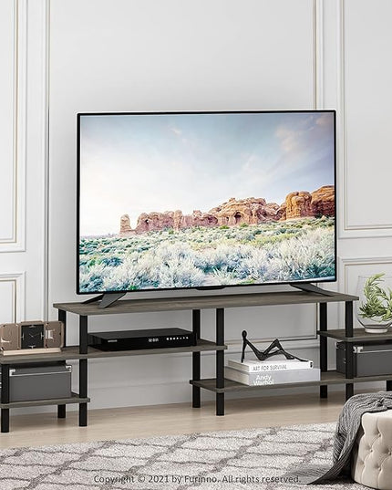 Furinno Turn-N-Tube Grand Stand for TV up, 78 Inch, French Oak - LeafyLoom