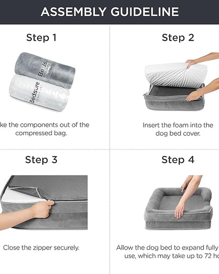 Bedsure Orthopedic Dog Bed for Medium Dogs - Calming Dog Sofa Beds Medium with Luxurious Short Plush Washable, Pet Couch Bed with Removable Washable Cover, Waterproof Lining and Nonskid Bottom, Green BEDSURE