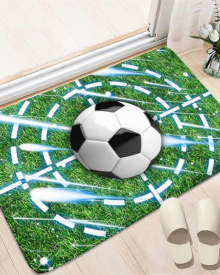 Football Rug for Boys Room - Soccer Rug for Boys Room Football Printed Rug for Kids Room Football Decor for Boys Bedroomsports Ball Doormat for Living Room Bedroom,2'×3' - LeafyLoom
