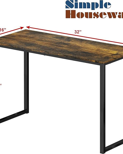 SHW Mission 32 inches Office Desk, Rustic Brown - LeafyLoom