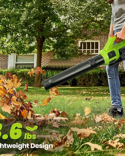 HARDELL Cordless Leaf Blower, 20V Electric Leaf Blower with 4.0Ah Battery and Charger, 280MPH/400CFM High Speed Leaf Blowers for Lawn Care, Blowing Leaves, Dust and Snow - LeafyLoom