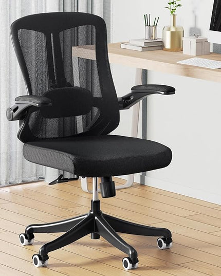 Ergonomic Office Chair - Comfy Desk Chairs with Wheels and Arms, 400LB Heavy Duty Mesh Computer Chairs with Comfortable Lumbar Back Support for Home Office, Bedroom, Study and College Dorm - LeafyLoom