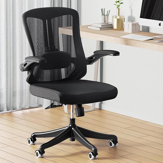 Ergonomic Office Chair - Comfy Desk Chairs with Wheels and Arms, 400LB Heavy Duty Mesh Computer Chairs with Comfortable Lumbar Back Support for Home Office, Bedroom, Study and College Dorm - LeafyLoom