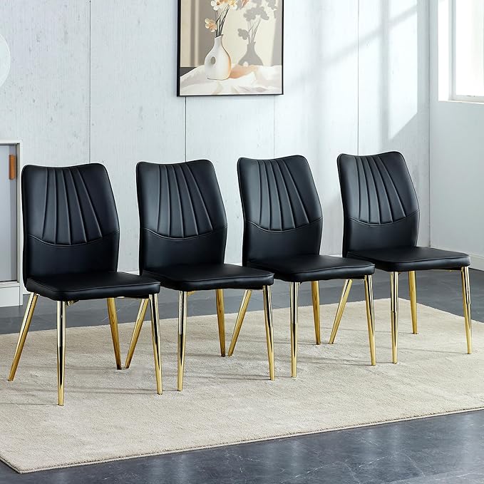 NicBex Haerin-SD-00300-LWJ Dining Chairs, 17.9"x16.9"x34.3", Deep Black - LeafyLoom