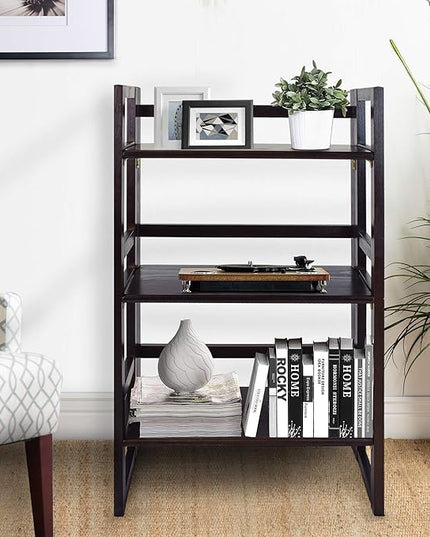 Casual Home 3-Shelf Folding Student Bookcase 20.75" Wide-Espresso - LeafyLoom