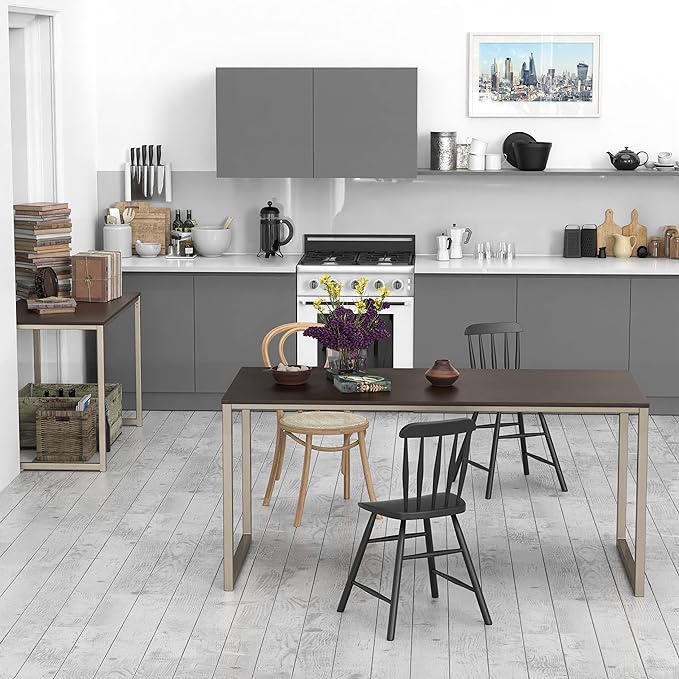 SHW Home Office 55-Inch Computer Desk, 24" Deep, Espresso - LeafyLoom