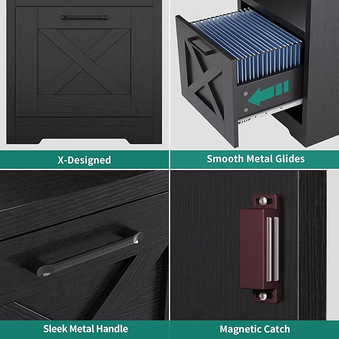 YITAHOME L Shaped Desk with Power Outlets, 60 Inch Computer Desk Corner Desk with File Drawer, Home Office Desk with Monitor Stand & Storage Shelves, L-Shaped Desk with File Cabinet, Black - LeafyLoom
