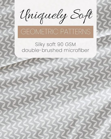 Linen Market 4 Piece Puffed Chevron Patterned Premium Ultra Soft Bed Sheet Set, California King, Gray - LeafyLoom