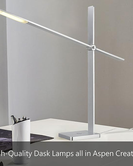 Aspen Creative 40041-1, 1-Light High Organizer Desk Lamp with Metal Lamp Shade and Rotary Switch, Modern Design in Black, 19" High - LeafyLoom