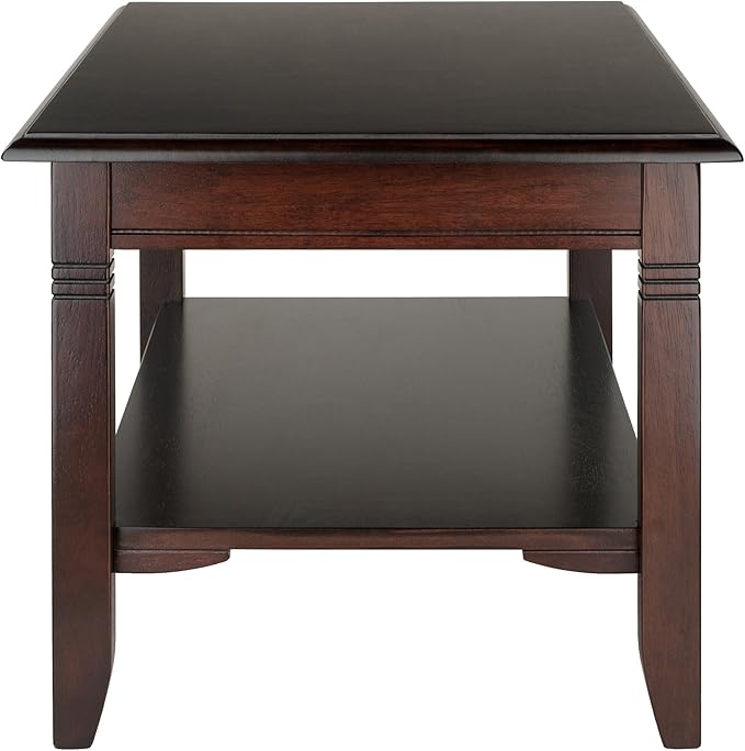 Winsome Nolan 18.03-inch x 37-inch x 21.02-inch Composite Wood Coffee Table, Cappuccino (40237) - LeafyLoom