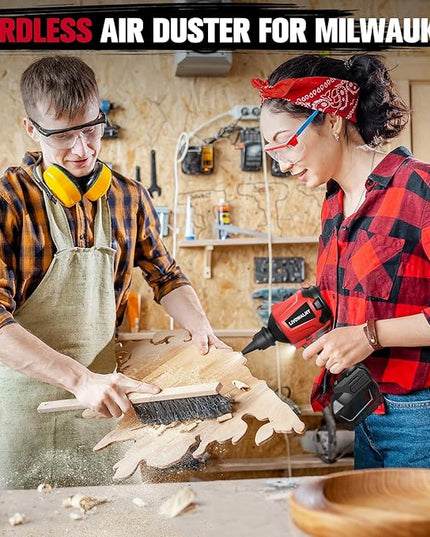 Cordless Dust Blower for Milwaukee m18 Battery, LIVOWALNY Leaf Blower Brushless Handheld Air Blower Sawdust Blower 447 MPH/39 CFM for Sawmill Room, Workshop Cleaning, Home Improvement (No Battery) - LeafyLoom