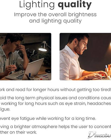 Bi-Colour Light Mode 360 ° Flexible Gooseneck, LED Lighting, Desk Lamp with USB Charging Port, Study Lamp, Clamp Lamp, Office Desk Accessories, Bed Lamp, Clip on Lamp (Silver) - LeafyLoom