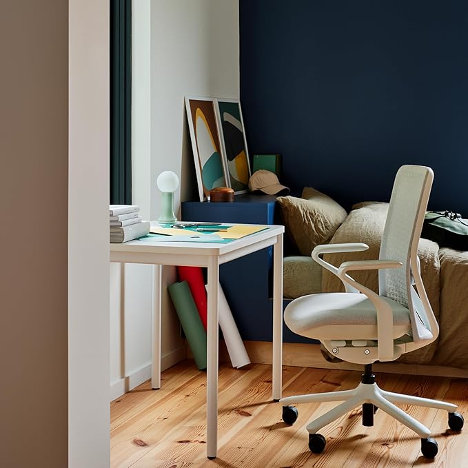 Branch Daily Desk - Functional At Home Office Desk with Effortless Assembly, Timeless Design, Rounded Corners, and Built-in Cable Notch - 36” W x 28.5” H x 24” D - White Work Table - LeafyLoom