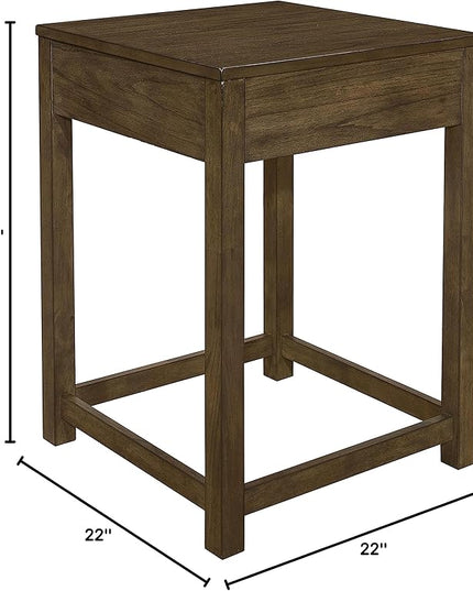 Lexicon Ozias Square Home Office Corner Unit Table, 22" x 22", Brown Gray - LeafyLoom