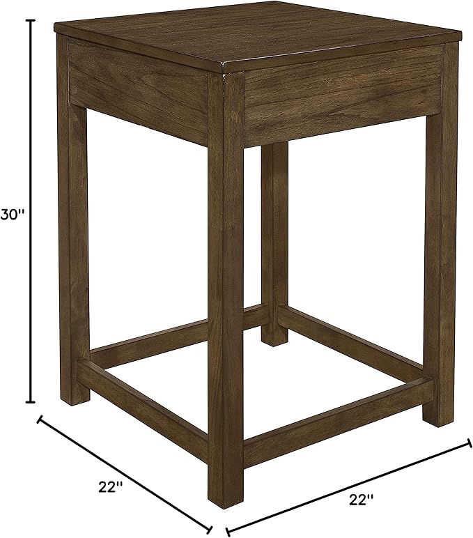 Lexicon Ozias Square Home Office Corner Unit Table, 22" x 22", Brown Gray - LeafyLoom